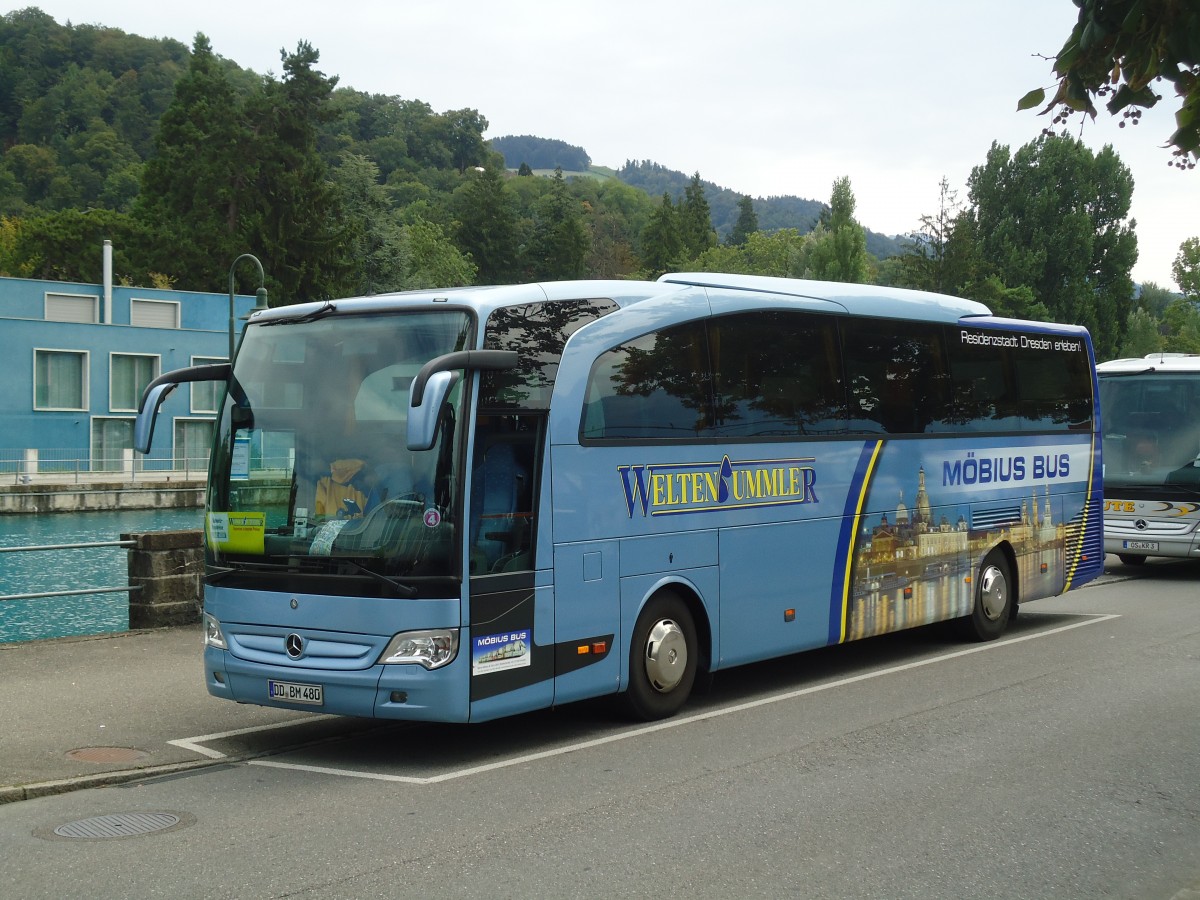 (135'437) - Aus Deutschland: Mbius Bus, Dresden - DD-BM 480 - Mercedes am 12. August 2011 bei der Schifflndte Thun