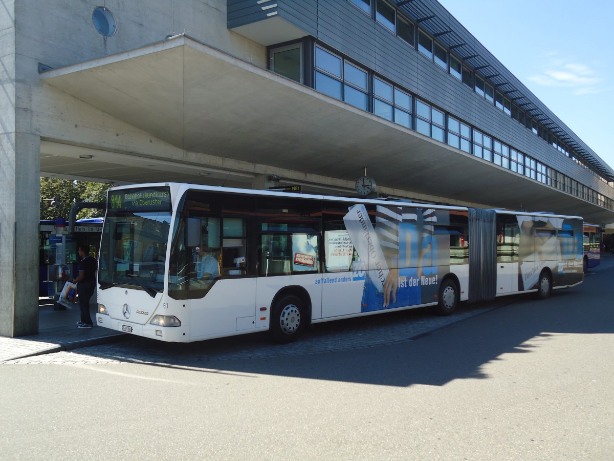 (135'518) - VZO Grningen - Nr. 61/ZH 691'894 - Mercedes am 17. August 2011 beim Bahnhof Uster