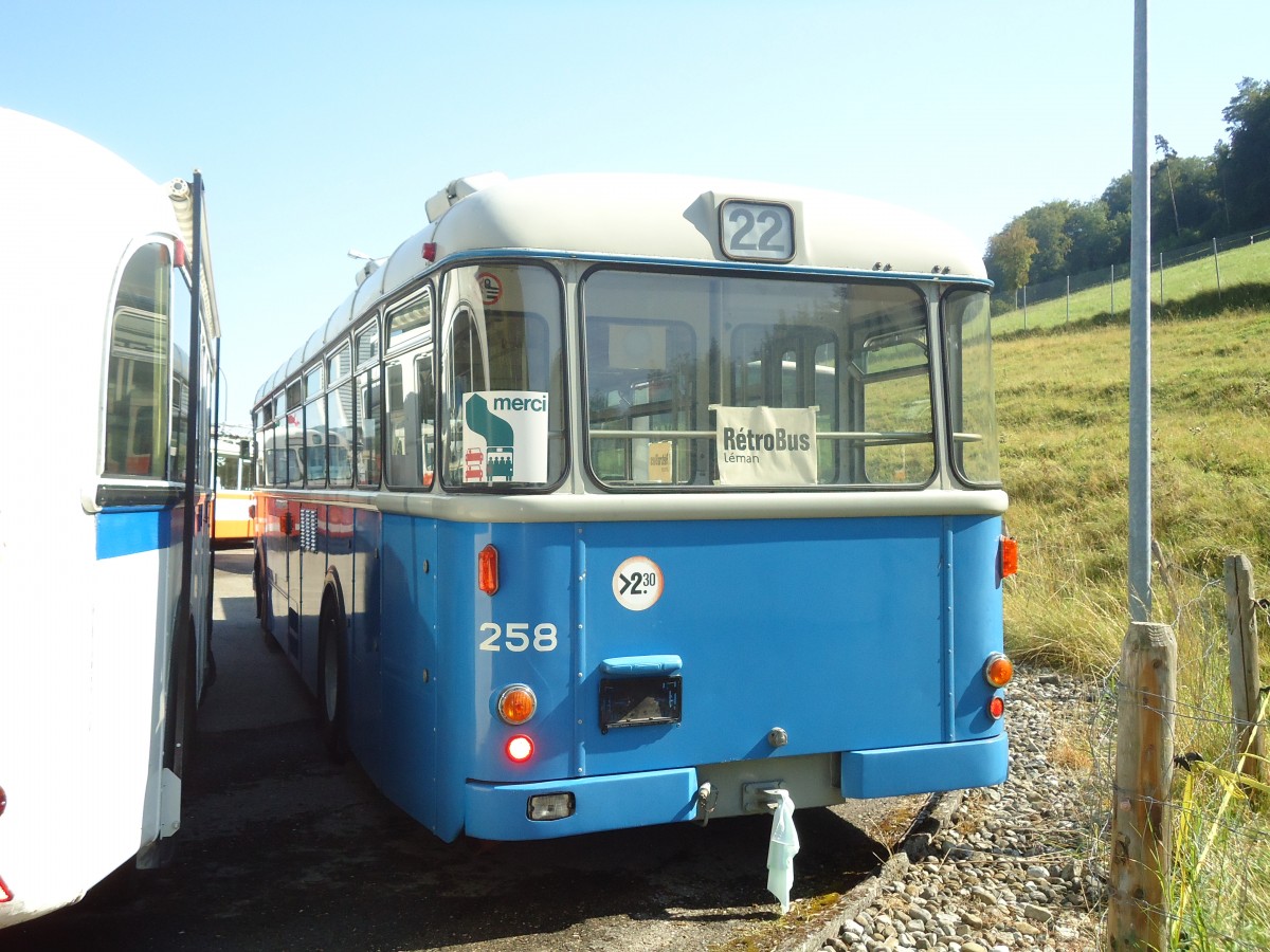 (135'593) - TL Lausanne (Rtrobus) - Nr. 258 - Saurer/Saurer am 20. August 2011 in Moudon, Rtrobus
