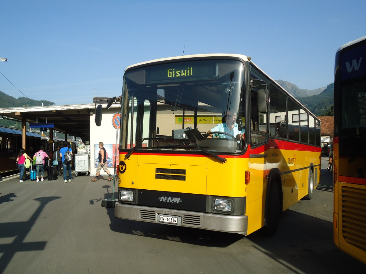 (135'664) - Dillier, Sarnen - Nr. 8/OW 10'314 - NAW/Lauber (ex Tschannen, Zofingen Nr. 4) am 21. August 2011 beim Bahnhof Meiringen