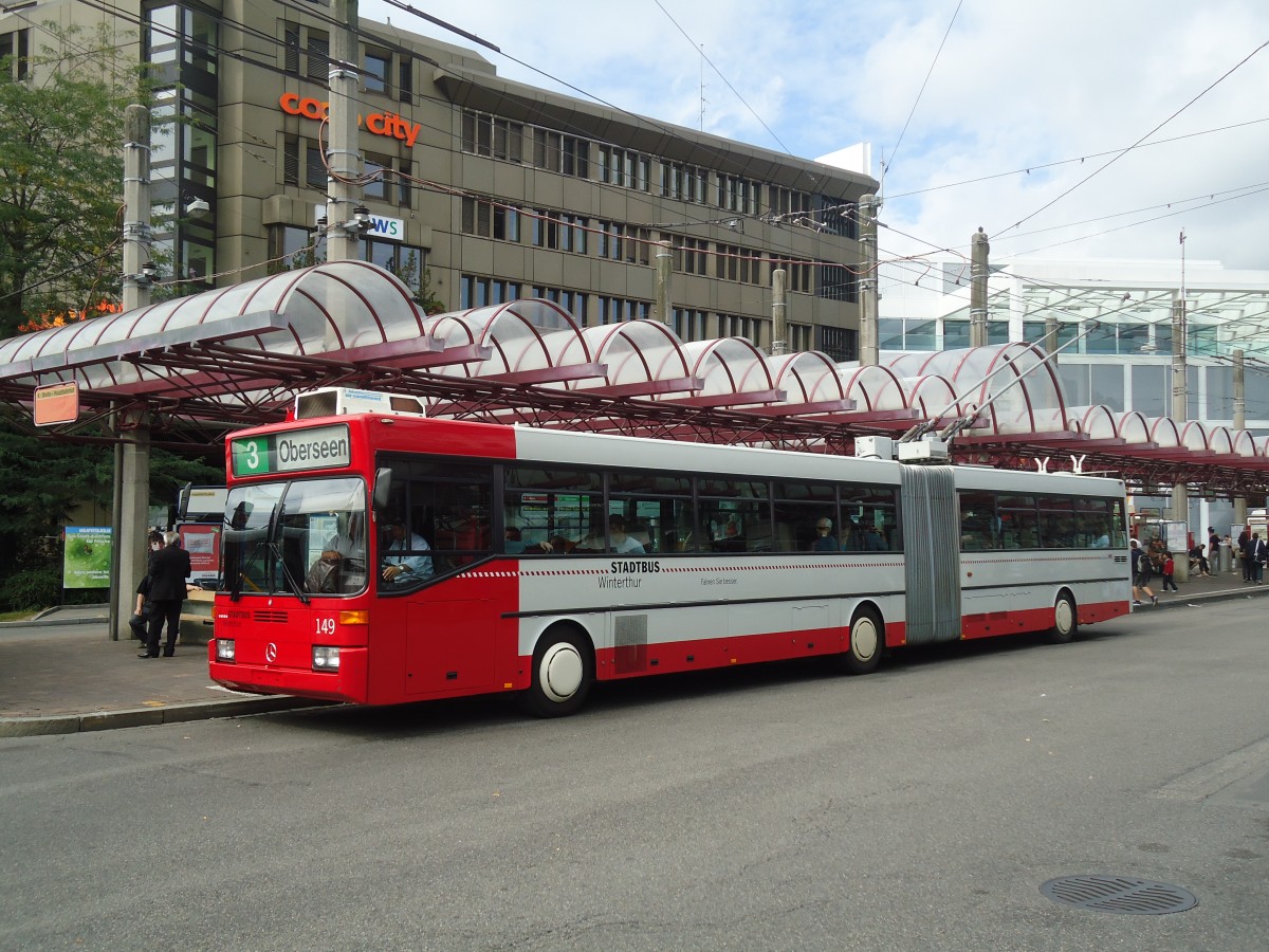 (135'908) - SW Winterthur - Nr. 149 - Mercedes Gelenktrolleybus am 14. September 2011 beim Hauptbahnhof Winterthur