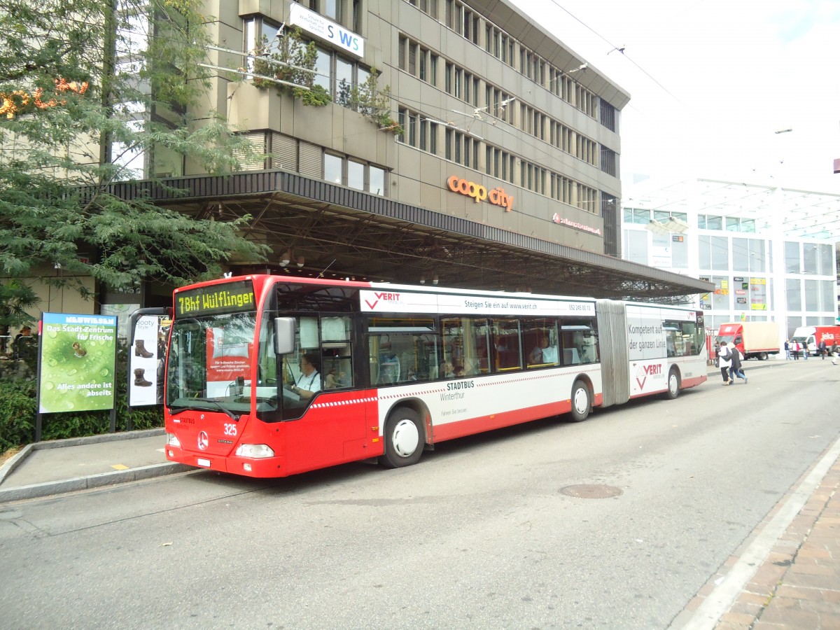 (135'913) - SW Winterthur - Nr. 325/ZH 687'325 - Mercedes am 14. September 2011 beim Hauptbahnhof Winterthur