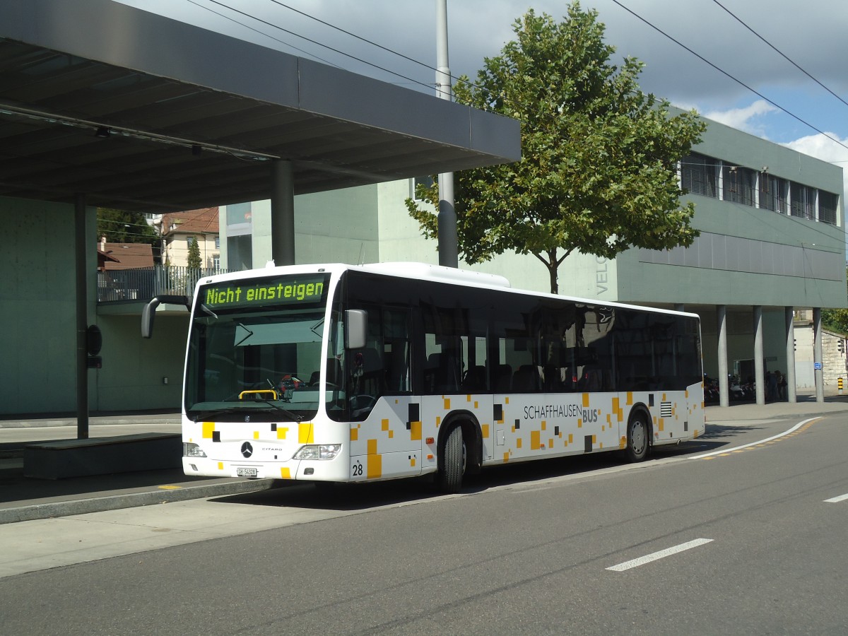 (135'926) - SB Schaffhausen - Nr. 28/SH 54'328 - Mercedes am 14. September 2011 beim Bahnhof Schaffhausen