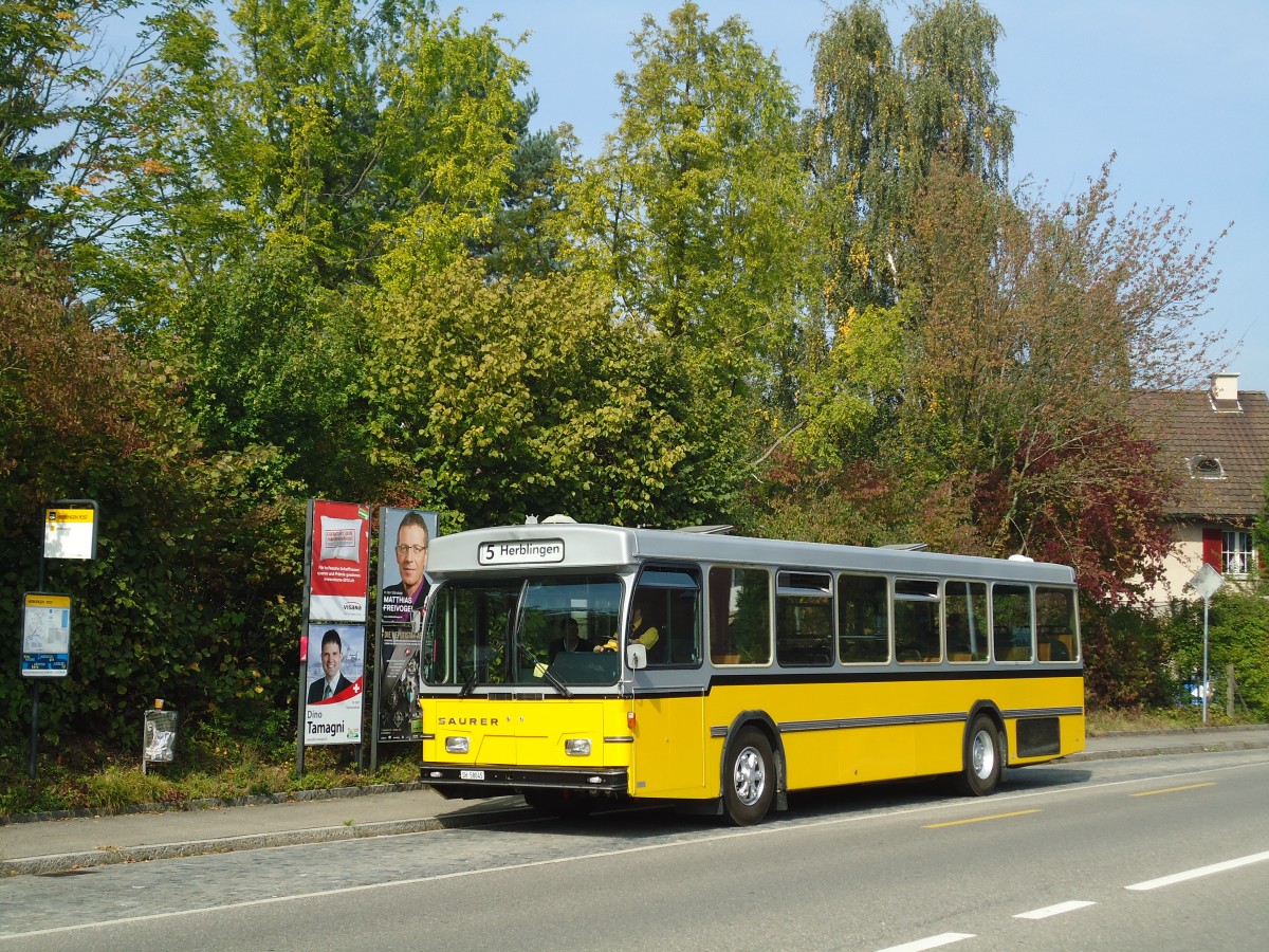 (136'087) - Wanner, Schleitheim - SH 58'045 - Saurer/Hess (ex Ruklic, Schaffhausen; ex VBSH Schaffhausen Nr. 40; ex VBSH Schaffhausen Nr. 19) am 25. September 2011 in Schaffhausen, Herblingen Post