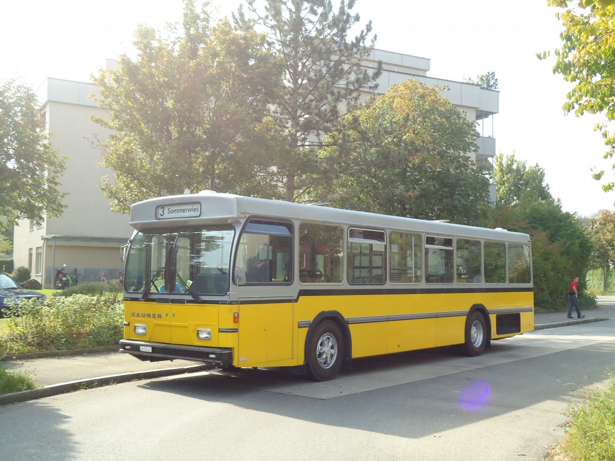 (136'113) - Wanner, Schleitheim - SH 58'045 - Saurer/Hess (ex Ruklic, Schaffhausen; ex VBSH Schaffhausen Nr. 40; ex VBSH Schaffhausen Nr. 19) am 25. September 2011 in Schaffhausen, Krummacker