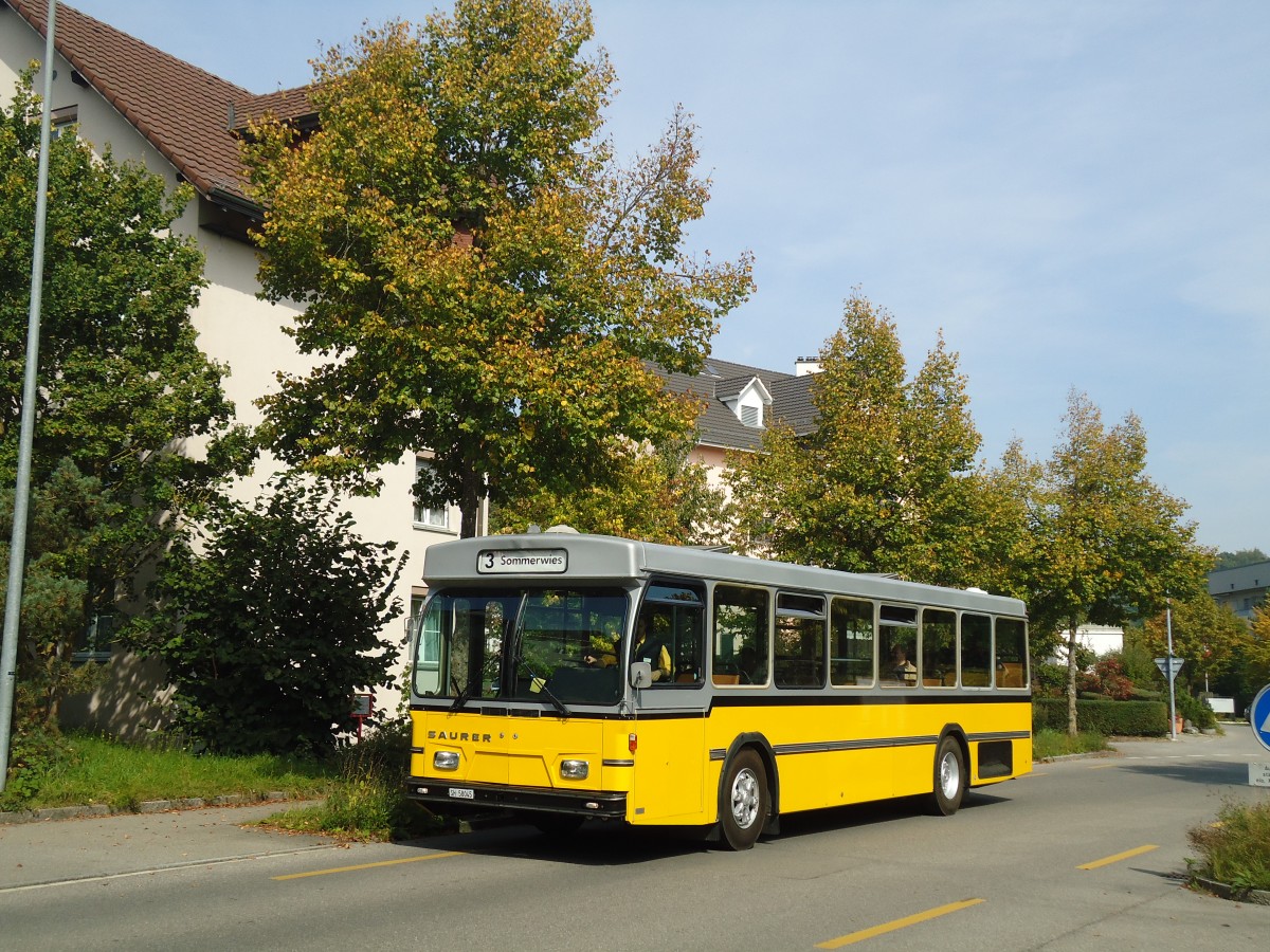 (136'116) - Wanner, Schleitheim - SH 58'045 - Saurer/Hess (ex Ruklic, Schaffhausen; ex VBSH Schaffhausen Nr. 40; ex VBSH Schaffhausen Nr. 19) am 25. September 2011 in Schaffhausen, Krummacker