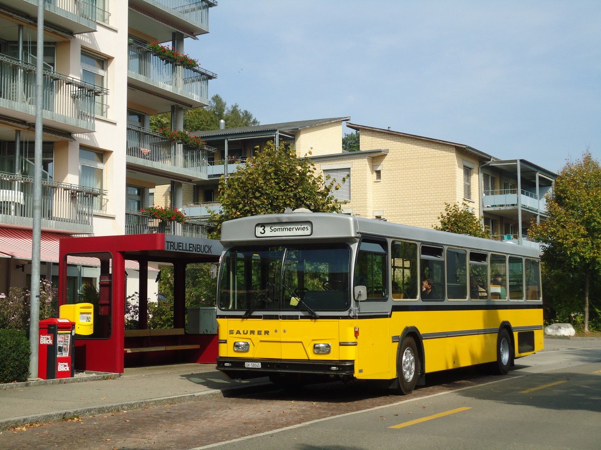 (136'120) - Wanner, Schleitheim - SH 58'045 - Saurer/Hess (ex Ruklic, Schaffhausen; ex VBSH Schaffhausen Nr. 40; ex VBSH Schaffhausen Nr. 19) am 25. September 2011 in Schaffhausen, Trllenbuck