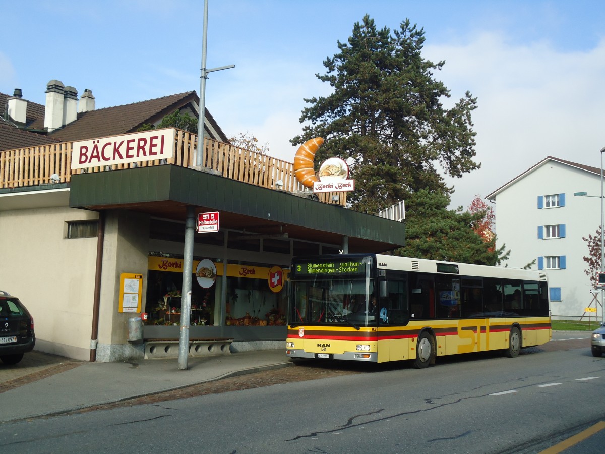 (136'746) - STI Thun - Nr. 93/BE 572'093 - MAN am 13. November 2011 in Steffisburg, Sonnenfeld