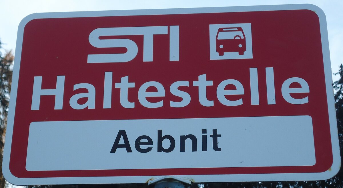 (136'769) - STI-Haltestellenschild - Heiligenschwendi, Aebnit - am 21. November 2011