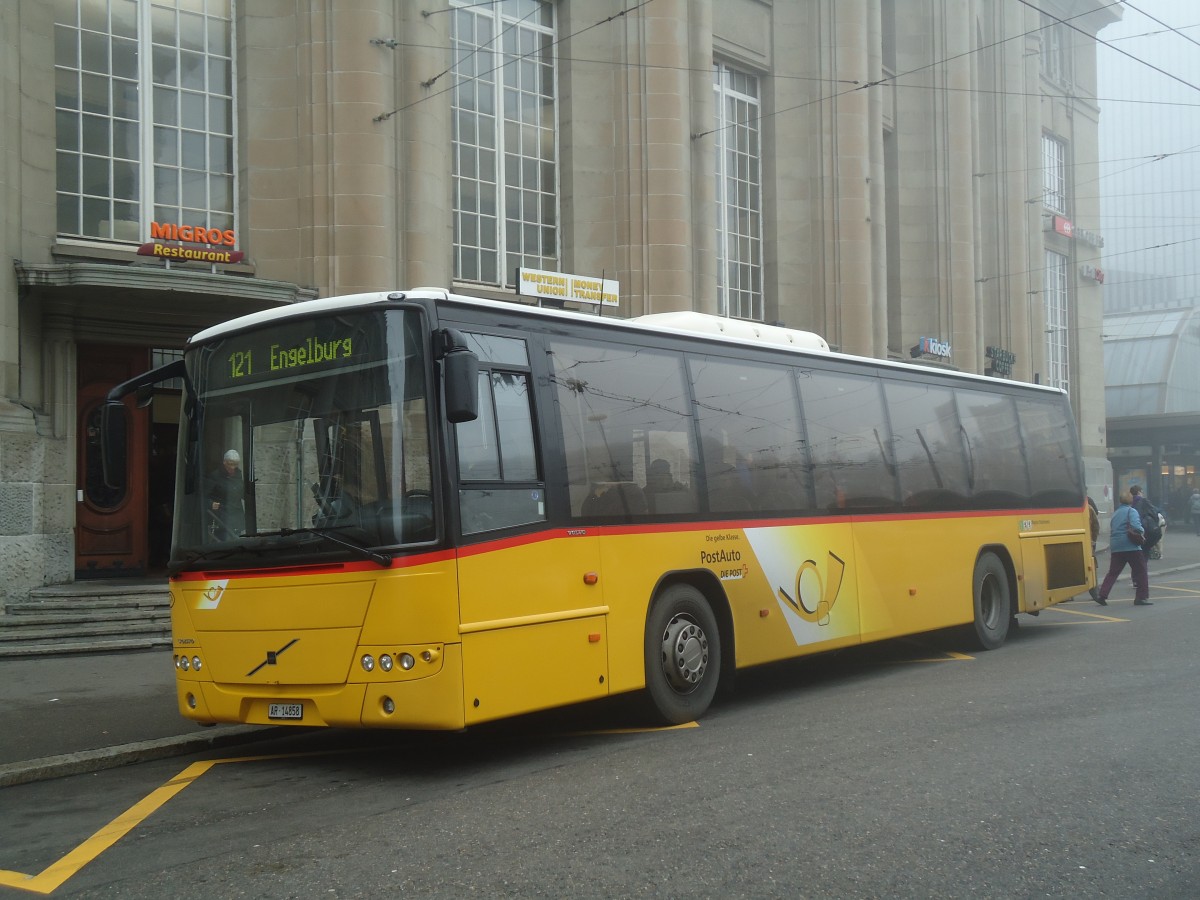 (136'898) - PostAuto Ostschweiz - AR 14'858 - Volvo am 23. November 2011 beim Bahnhof St. Gallen