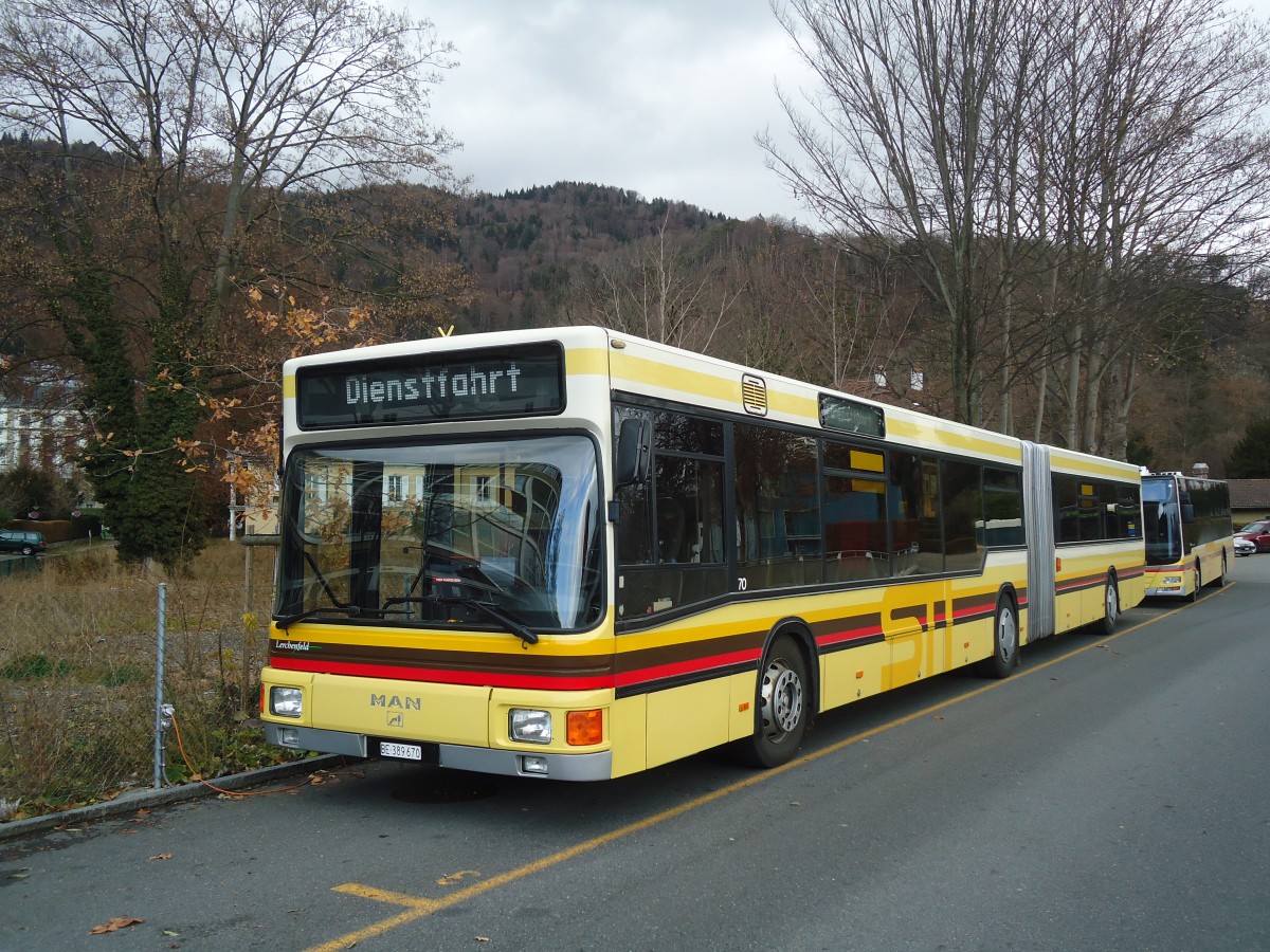 (137'109) - STI Thun - Nr. 70/BE 389'670 - MAN am 6. Dezember 2011 bei der Schifflndte Thun