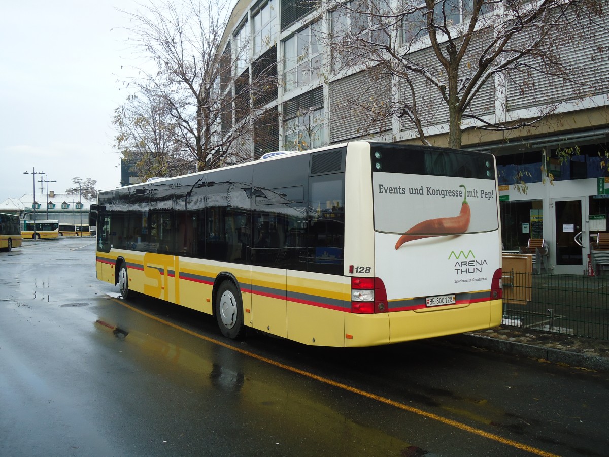 (137'225) - STI Thun - Nr. 128/BE 800'128 - MAN am 18. Dezember 2011 bei der Schifflndte Thun