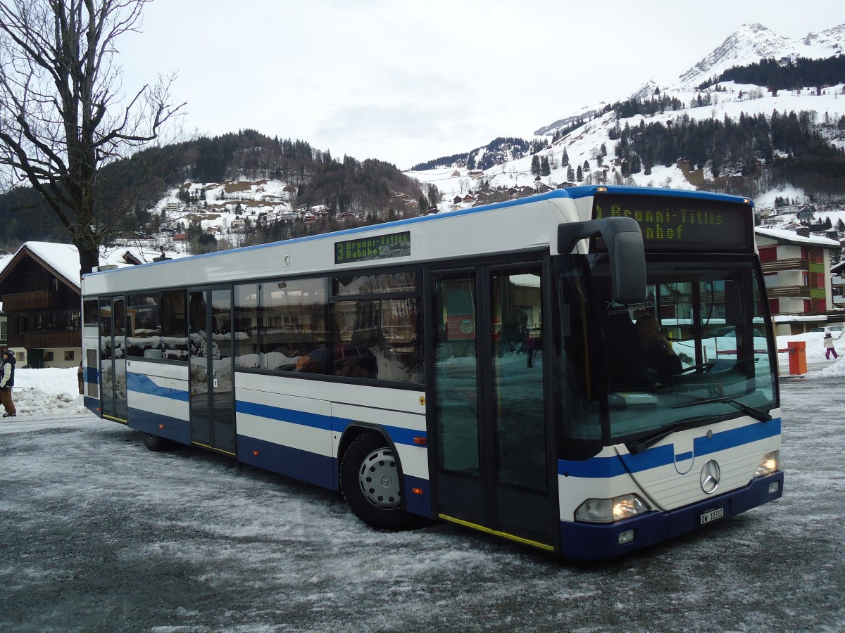 (137'328) - EAB Engelberg - Nr. 7/OW 10'312 - Mercedes/Hess (ex ZVB Zug Nr. 160; ex ZVB Zug Nr. 60; ex ZVB Zug Nr. 30; ex Auf der Maur, Steinen Nr. 217) am 2. Januar 2012 in Engelberg, Titlisbahnen