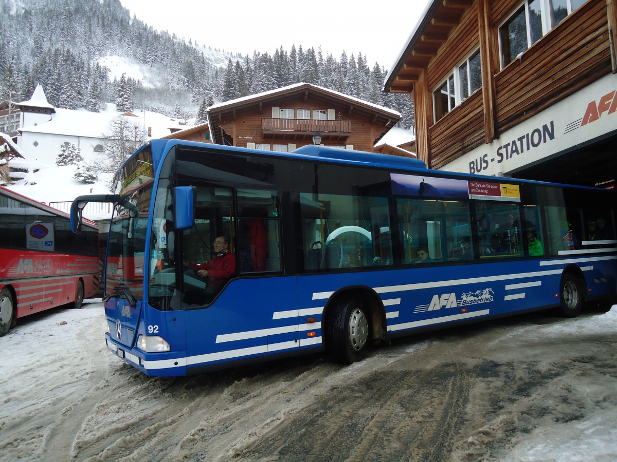 (137'556) - AFA Adelboden - Nr. 92/BE 26'704 - Mercedes (ex Nr. 4) am 7. Januar 2012 beim Autobahnhof Adelboden