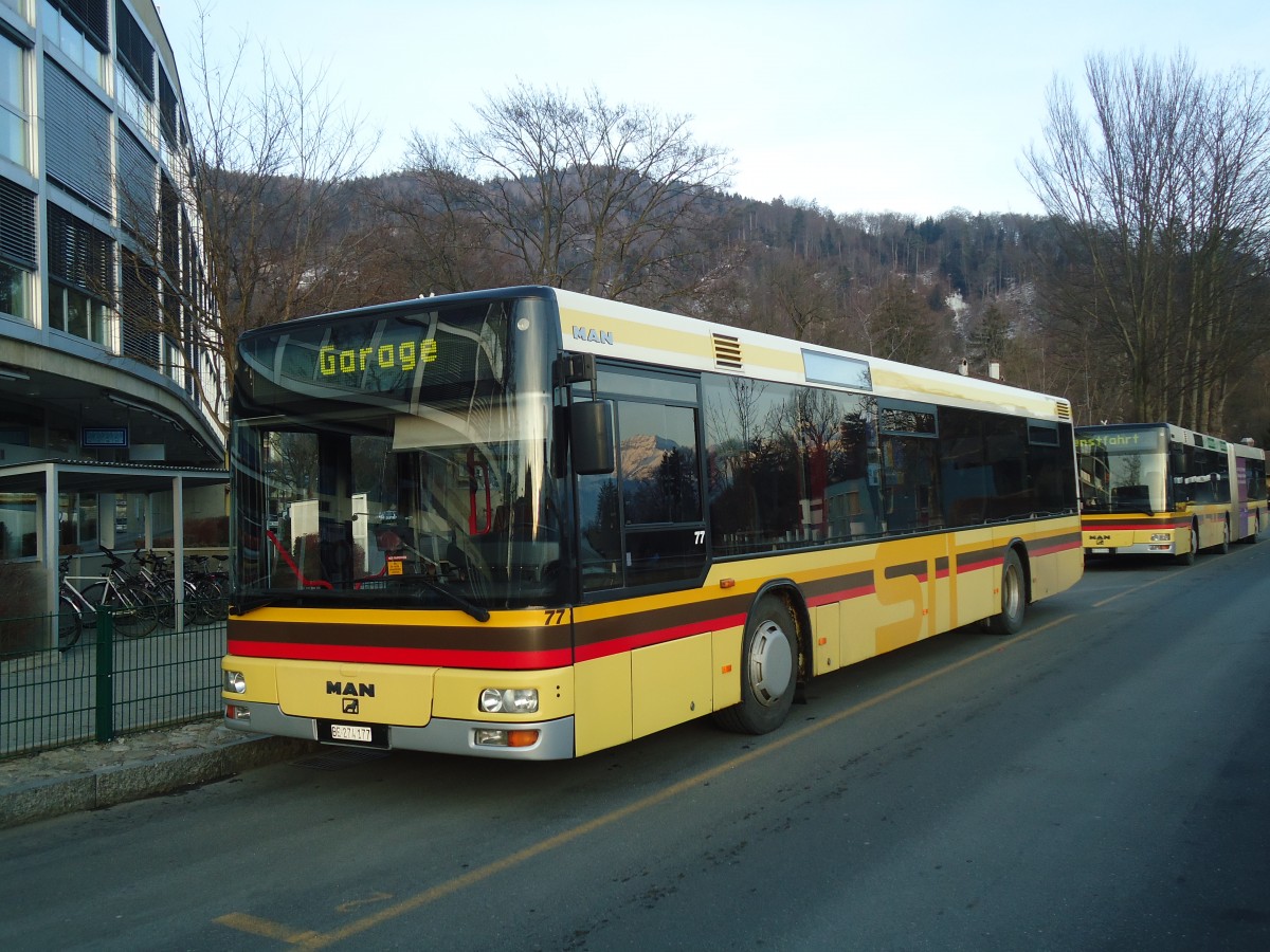 (137'723) - STI Thun - Nr. 77/BE 274'177 - MAN am 18. Februar 2012 bei der Schifflndte Thun