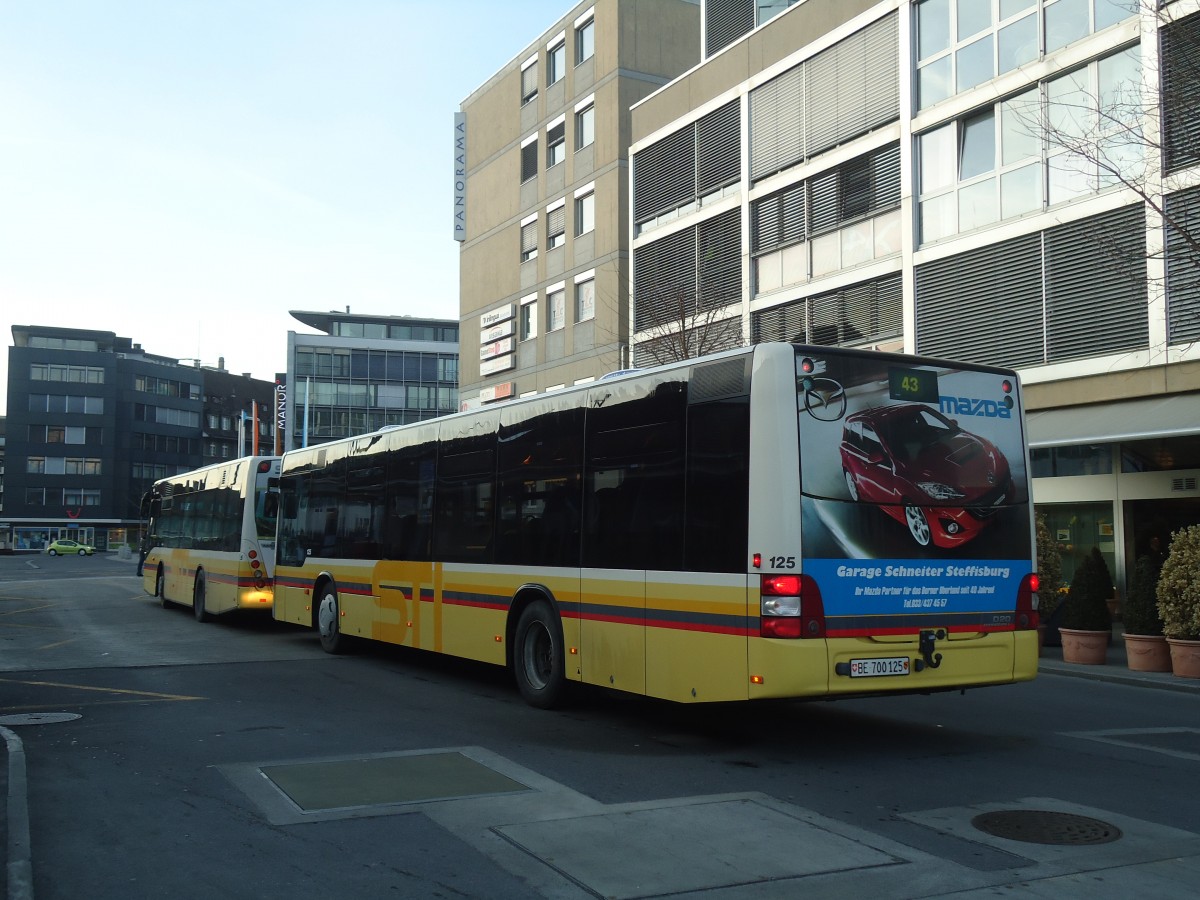 (137'725) - STI Thun - Nr. 125/BE 700'125 - MAN am 18. Februar 2012 bei der Schifflndte Thun