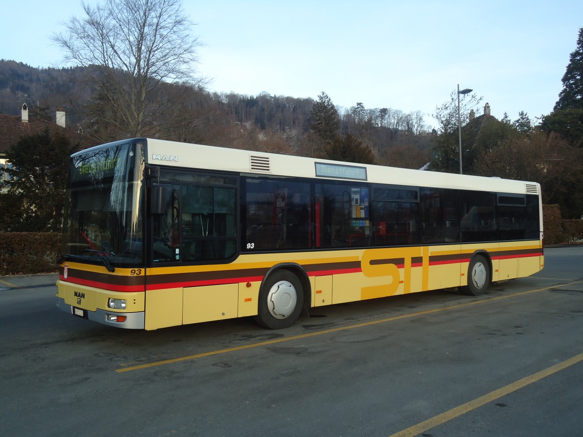 (137'727) - STI Thun - Nr. 93/BE 572'093 - MAN am 18. Februar 2012 bei der Schifflndte Thun