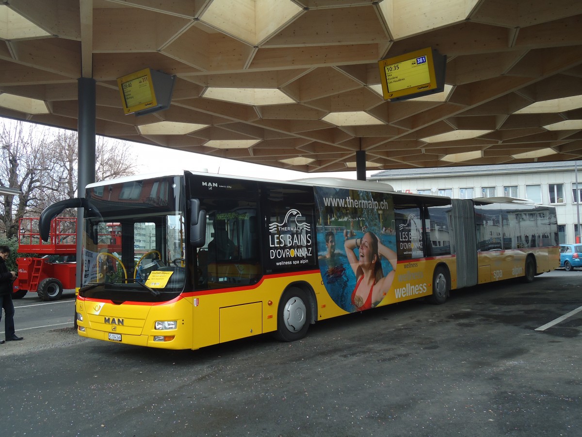 (137'735) - Buchard, Leytron - Nr. 160/VS 104'346 - MAN am 19. Februar 2012 beim Bahnhof Sion