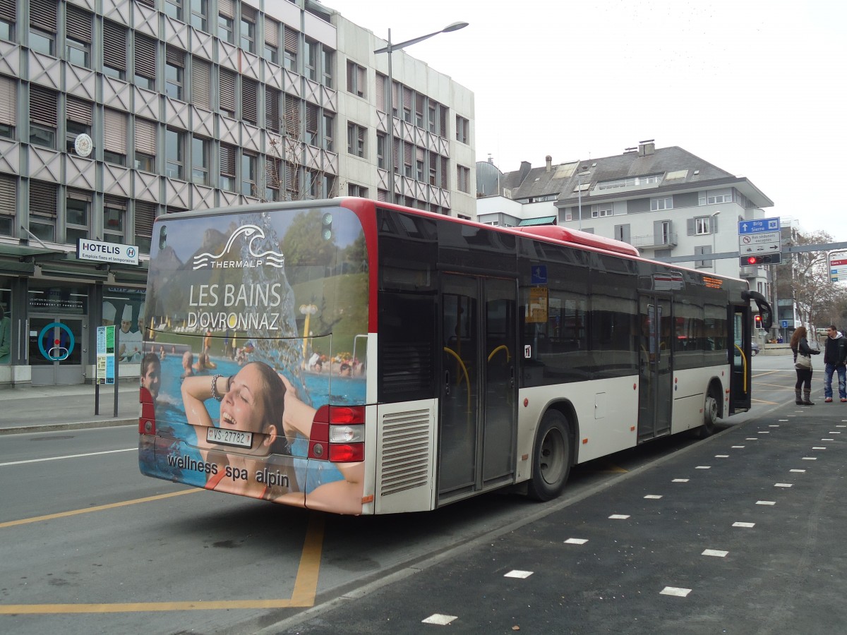 (137'785) - Lathion, Sion - Nr. 69/VS 27'782 - MAN am 19. Februar 2012 beim Bahnhof Sion