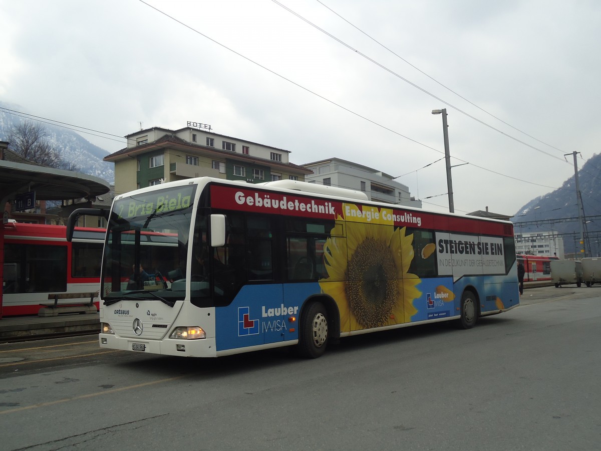 (137'792) - PostAuto Wallis - VS 241'960 - Mercedes am 19. Februar 2012 beim Bahnhof Brig