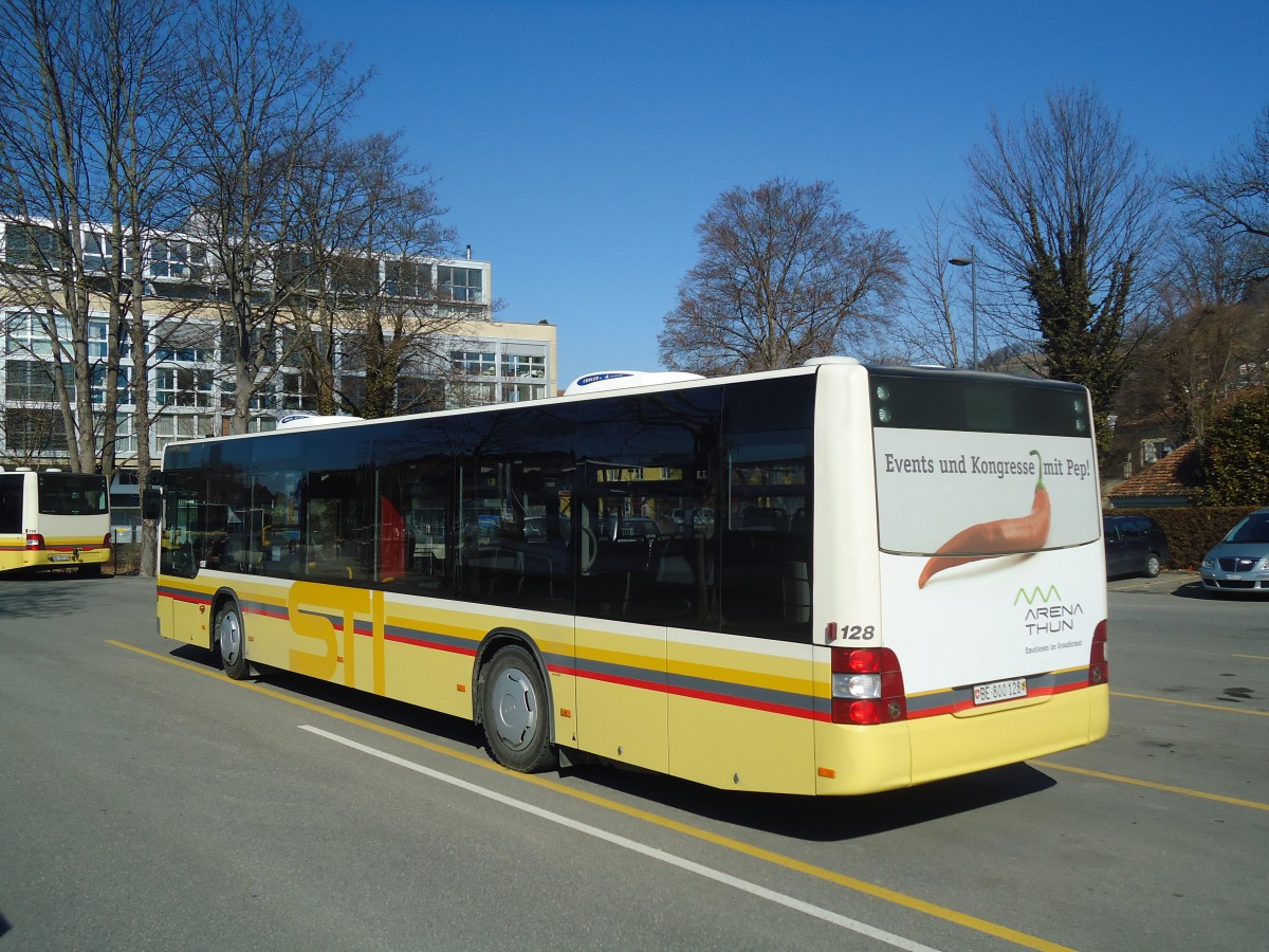 (137'810) - STI Thun - Nr. 128/BE 800'128 - MAN am 22. Februar 2012 bei der Schifflndte Thun