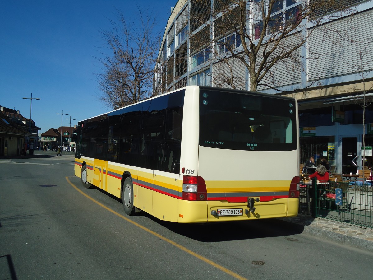 (137'829) - STI Thun - Nr. 116/BE 700'116 - MAN am 29. Februar 2012 bei der Schifflndte Thun