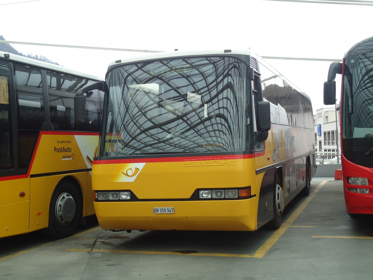 (137'852) - PostAuto Graubnden - GR 159'347 - Neoplan (ex P 25'139) am 5. Mrz 2012 in Chur, Postautostation