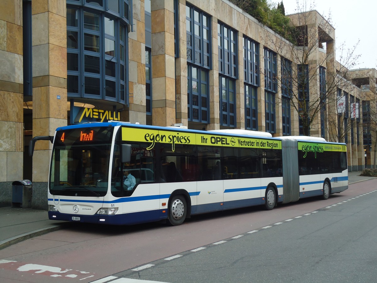 (137'966) - ZVB Zug - Nr. 51/ZG 88'051 - Mercedes am 6. Mrz 2012 in Zug, Metalli