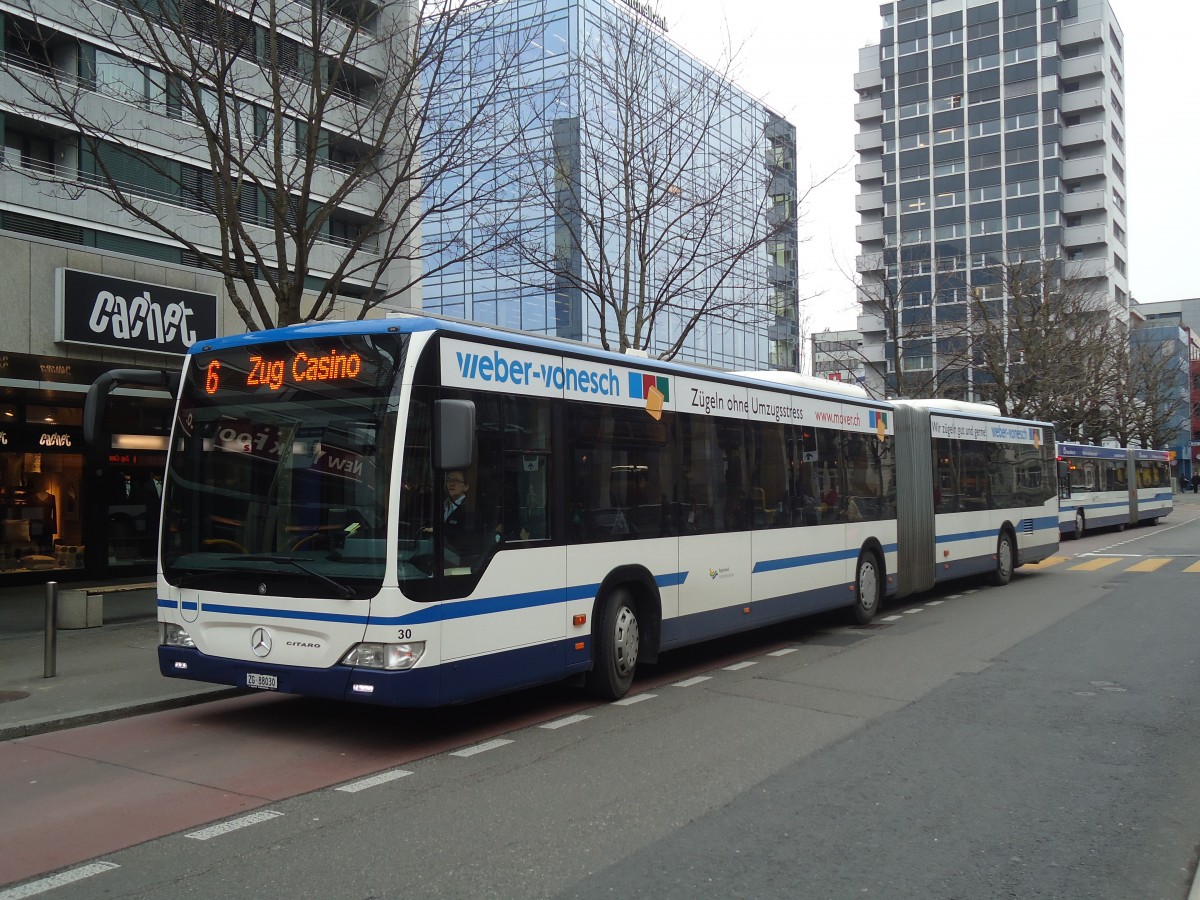 (137'971) - ZVB Zug - Nr. 30/ZG 88'030 - Mercedes am 6. Mrz 2012 in Zug, Metalli