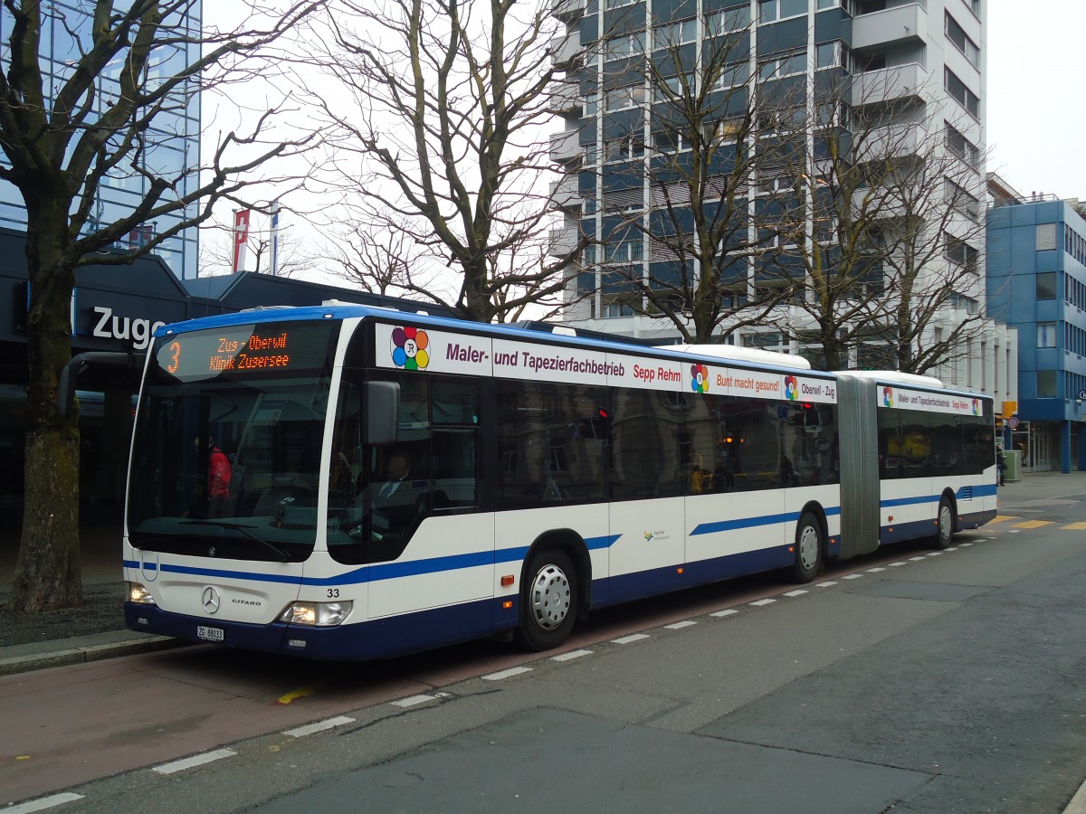 (137'973) - ZVB Zug - Nr. 33/ZG 88'033 - Mercedes am 6. Mrz 2012 in Zug, Metalli