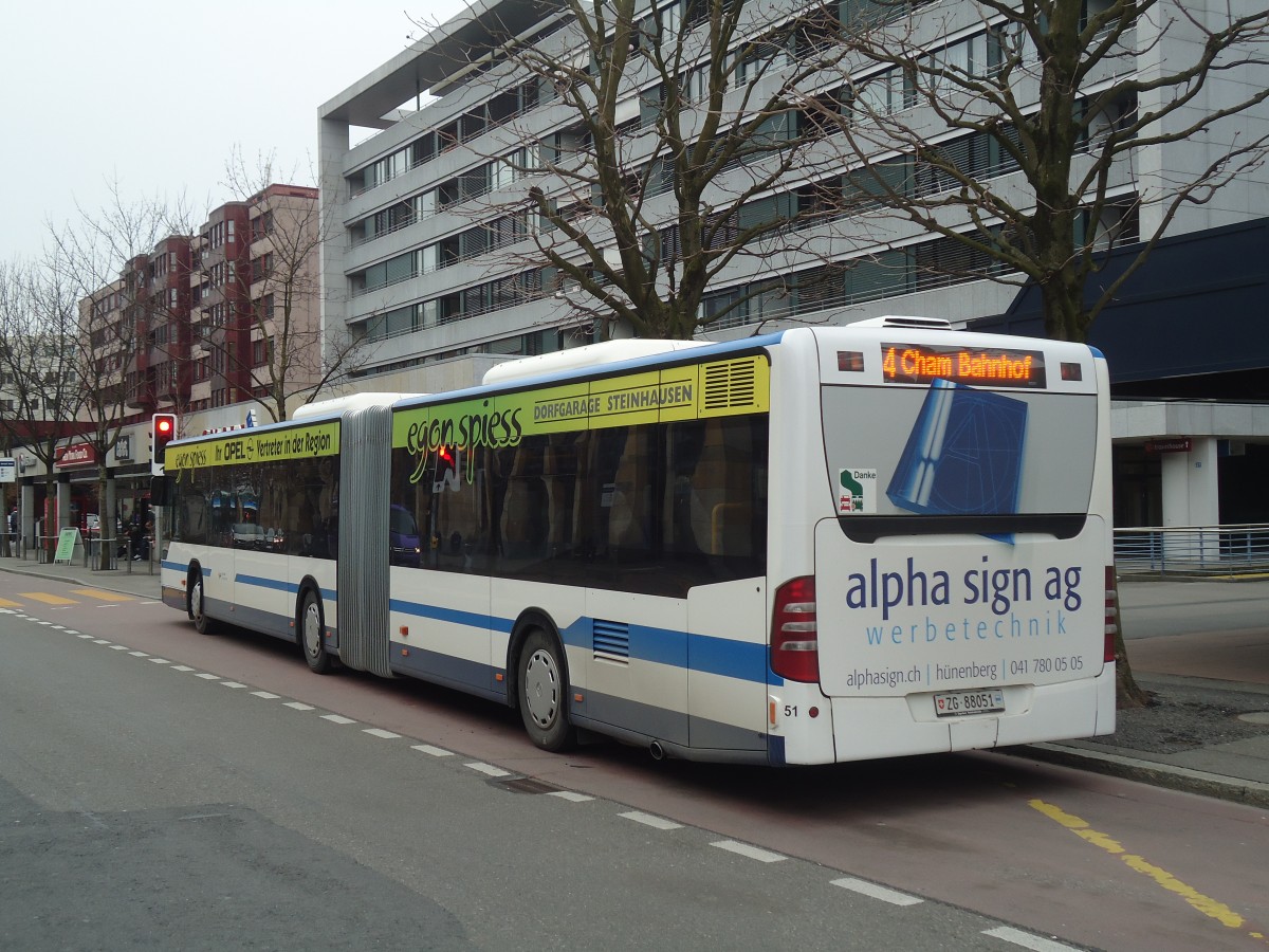 (137'985) - ZVB Zug - Nr. 51/ZG 88'051 - Mercedes am 6. Mrz 2012 in Zug, Metalli