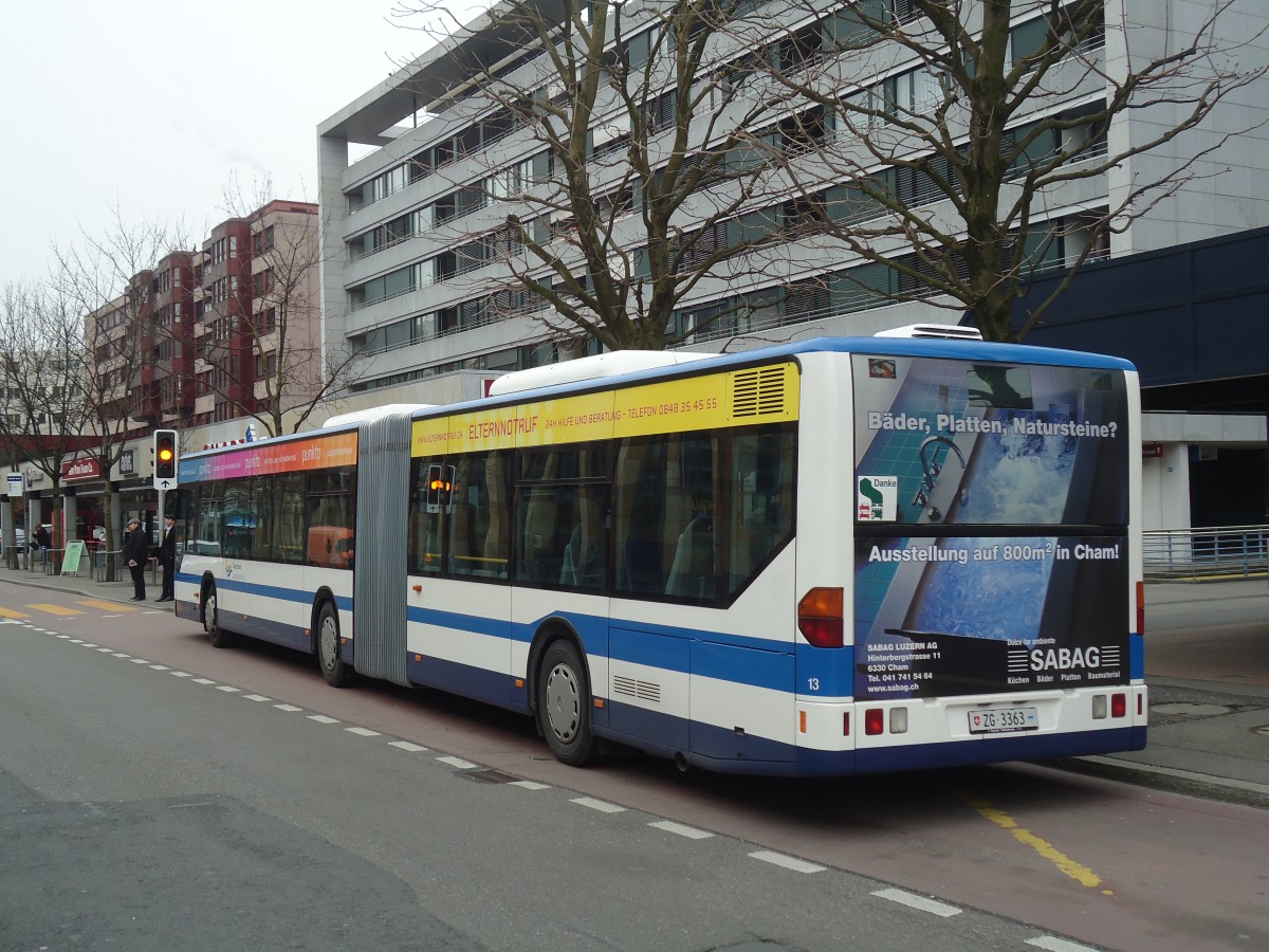 (137'995) - ZVB Zug - Nr. 13/ZG 3363 - Mercedes am 6. Mrz 2012 in Zug, Metalli