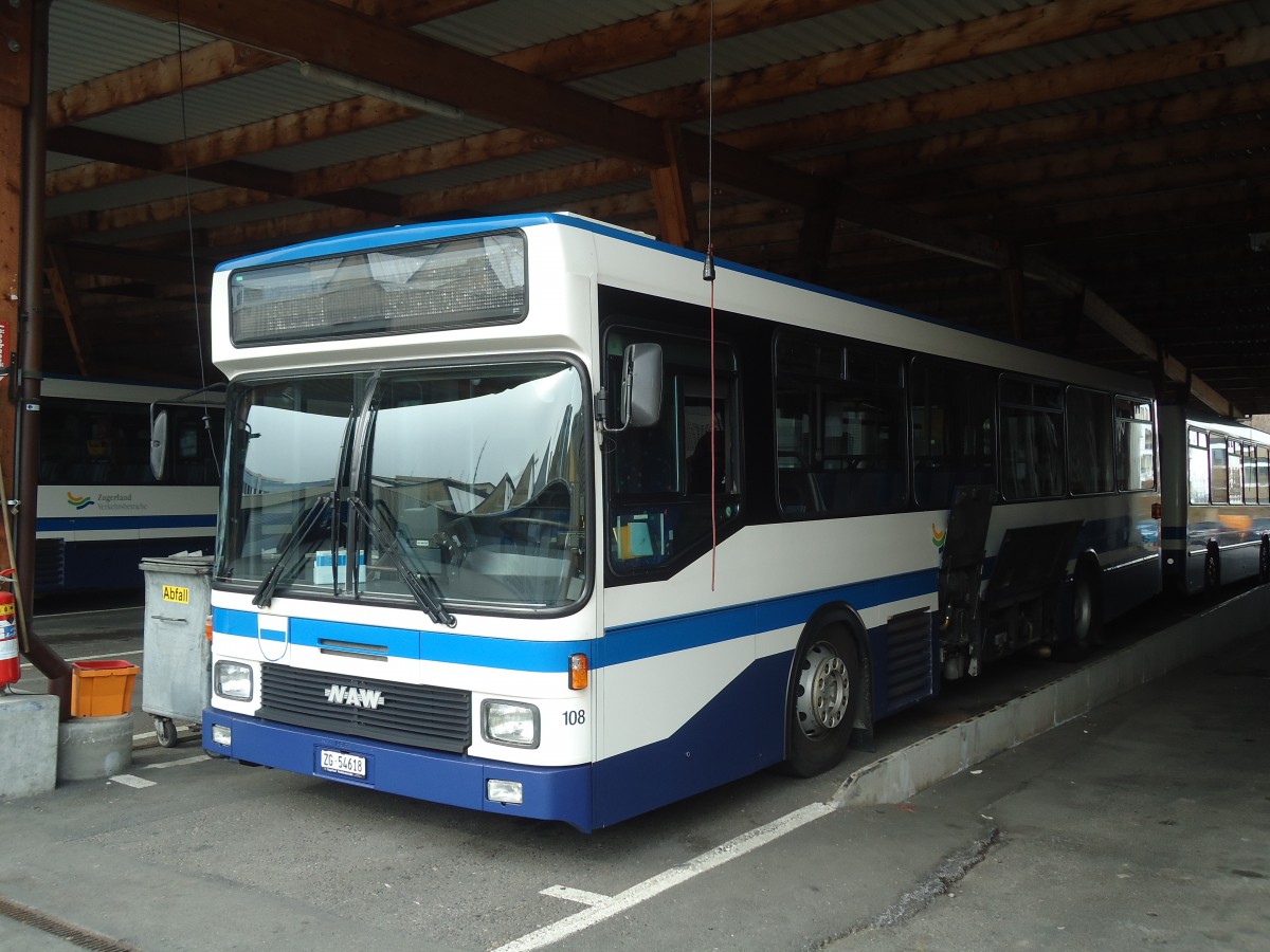 (138'023) - ZVB Zug - Nr. 108/ZG 54'618 - NAW/Hess (ex Nr. 98) am 6. Mrz 2012 in Zug, Garage