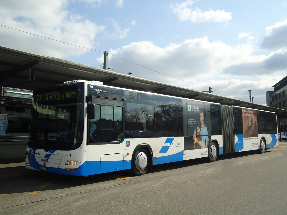 (138'105) - BOGG Wangen b.O. - Nr. 50/SO 78'488 - MAN am 6. Mrz 2012 beim Bahnhof Olten