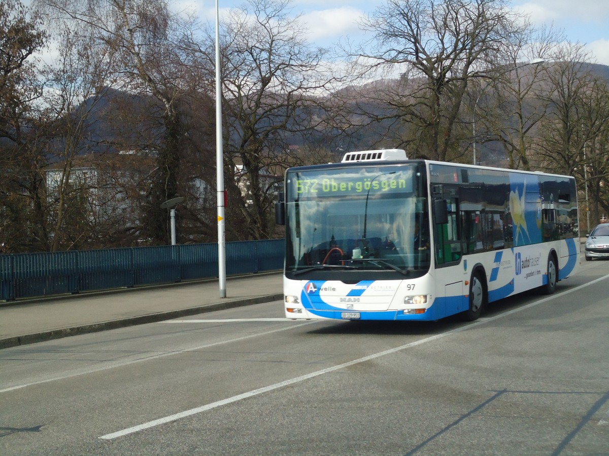 (138'107) - BOGG Wangen b.O. - Nr. 97/SO 129'951 - MAN am 6. Mrz 2012 beim Bahnhof Olten