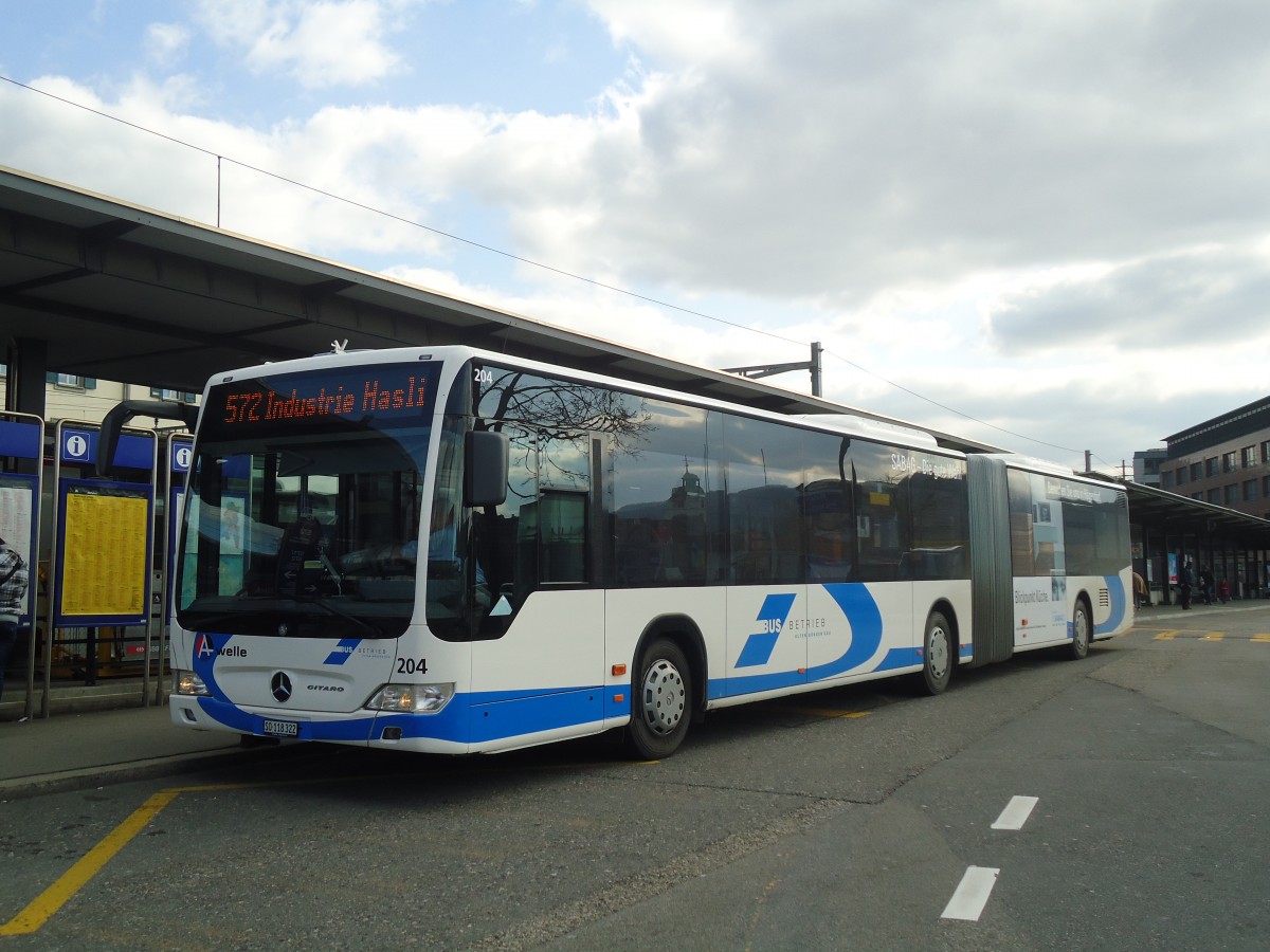 (138'119) - BOGG Wangen b.O. - Nr. 204/SO 118'322 - Mercedes am 6. Mrz 2012 beim Bahnhof Olten