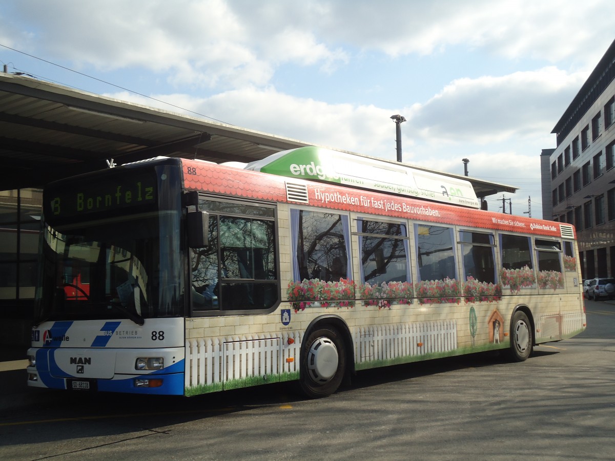 (138'124) - BOGG Wangen b.O. - Nr. 88/SO 68'118 - MAN am 6. Mrz 2012 beim Bahnhof Olten