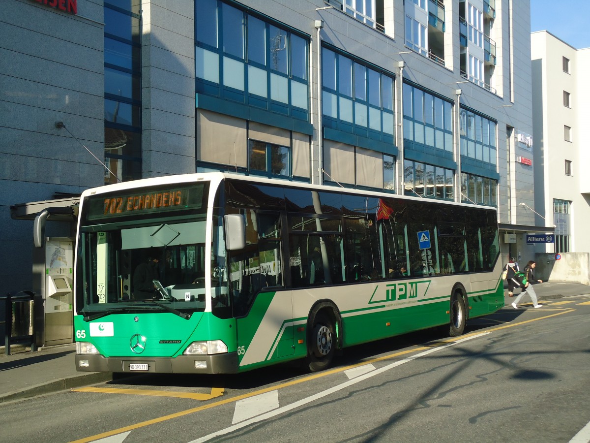 (138'166) - TPM Morges - Nr. 65/VD 393'331 - Mercedes am 9. Mrz 2012 beim Bahnhof Morges