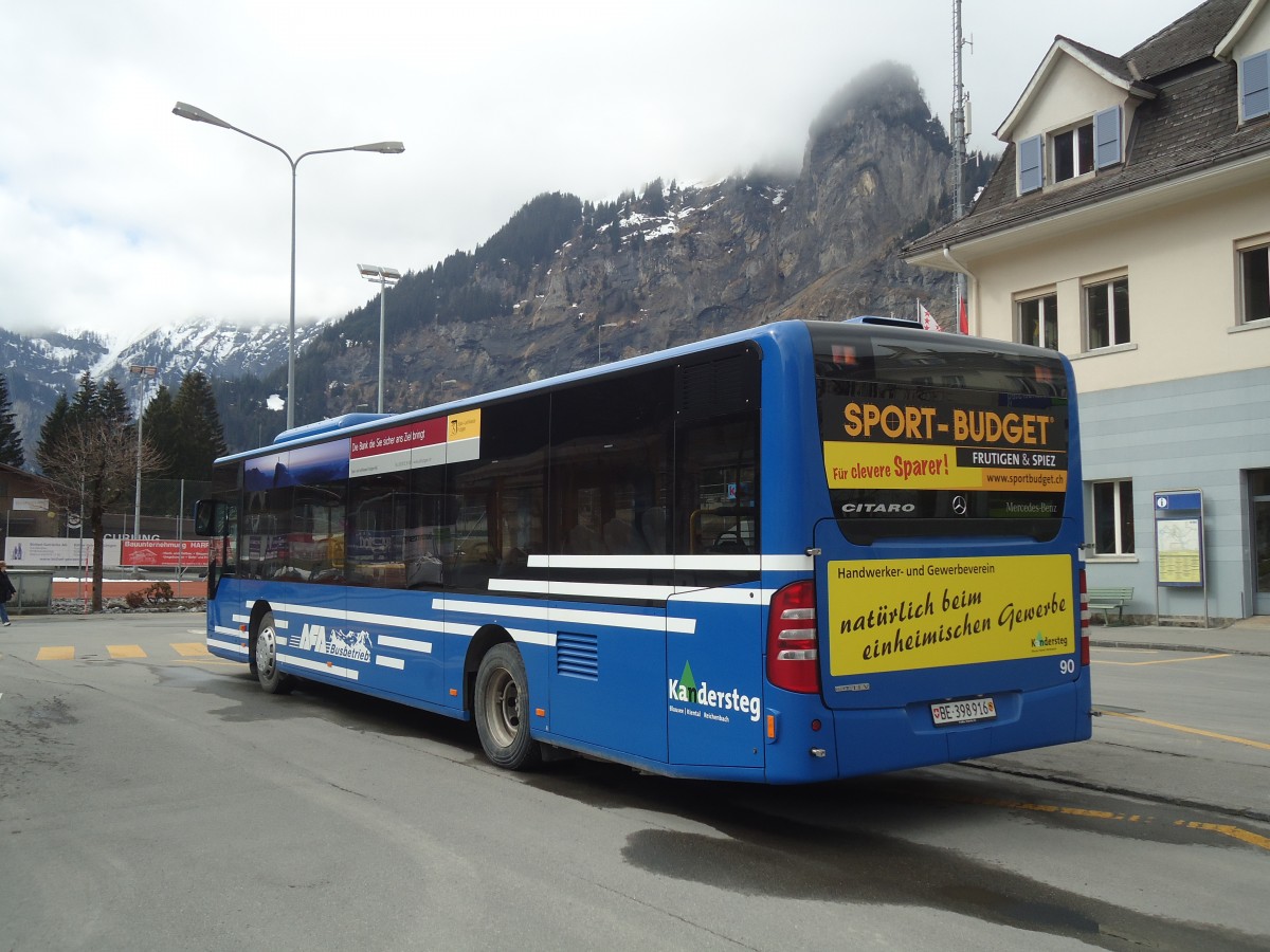 (138'476) - AFA Adelboden - Nr. 90/BE 398'916 - Mercedes am 6. April 2012 beim Bahnhof Kandersteg