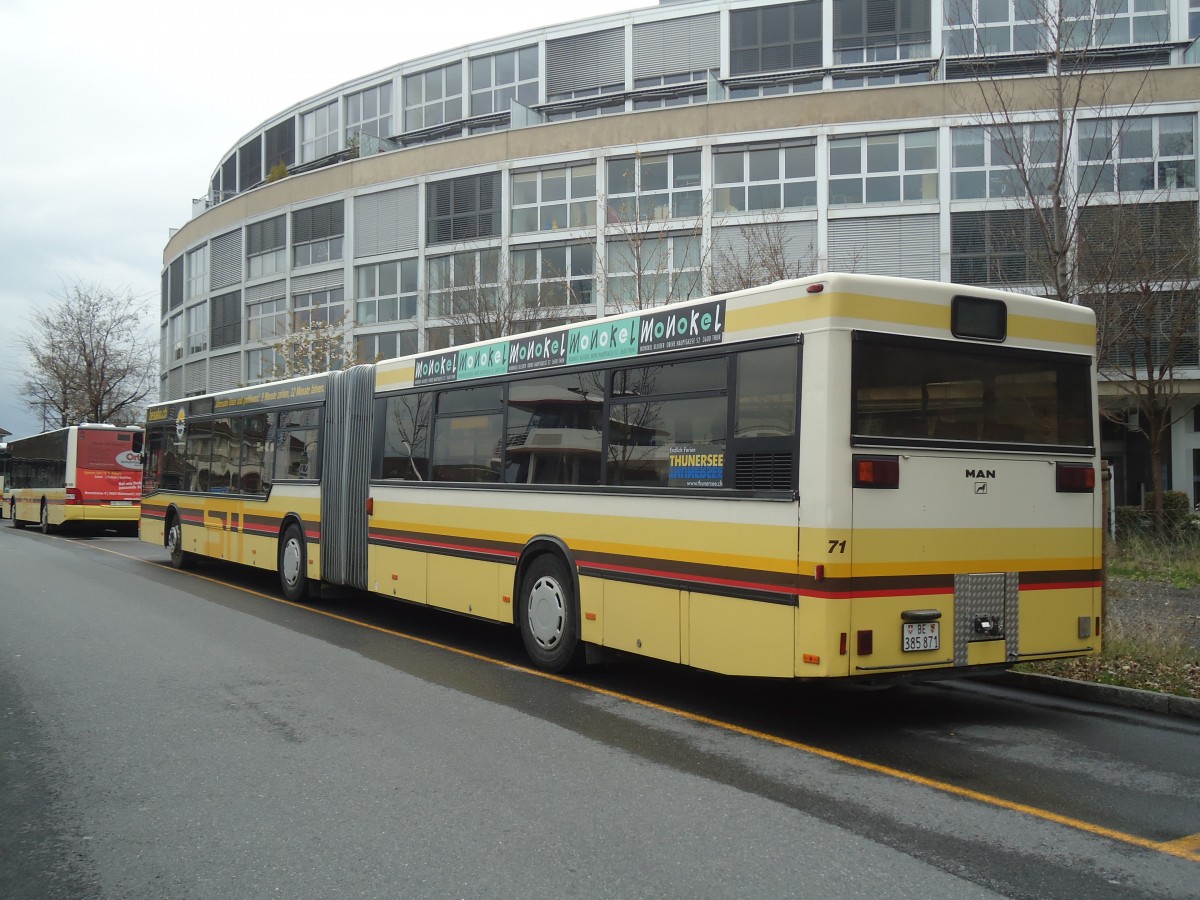 (138'520) - STI Thun - Nr. 71/BE 385'871 - MAN am 13. April 2012 bei der Schifflndte Thun