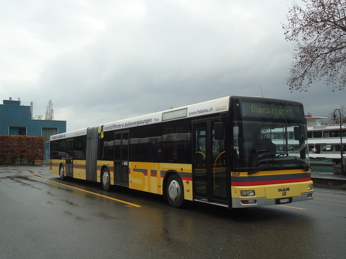 (138'531) - STI Thun - Nr. 102/BE 577'102 - MAN am 15. April 2012 bei der Schifflndte Thun