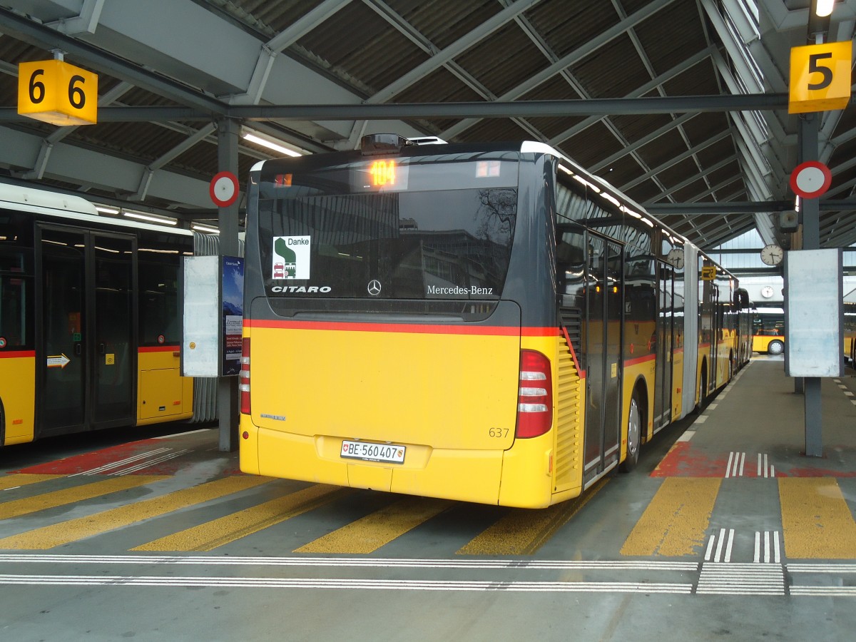 (138'540) - PostAuto Bern - Nr. 637/BE 560'407 - Mercedes am 15. April 2012 in Bern, Postautostation