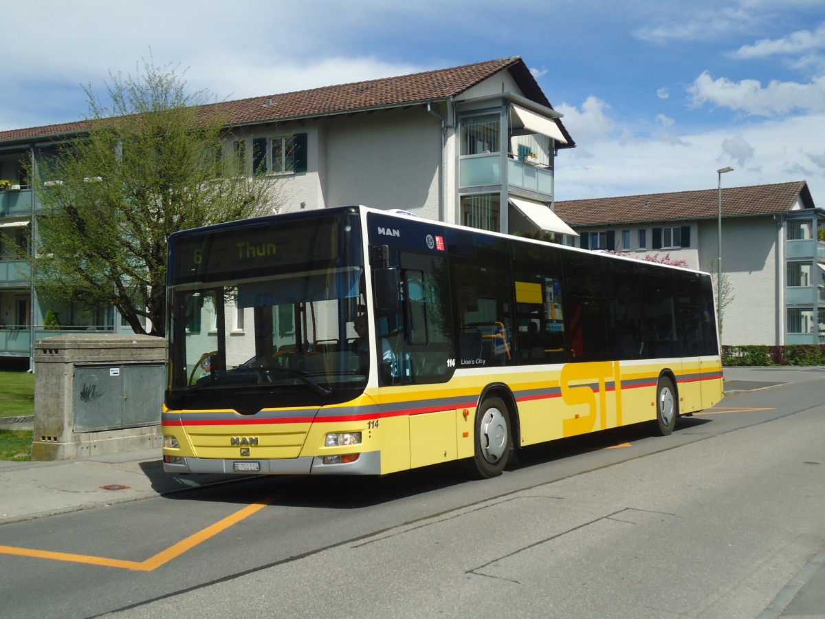 (138'587) - STI Thun - Nr. 114/BE 700'114 - MAN am 29. April 2012 in Thun, Westquartier