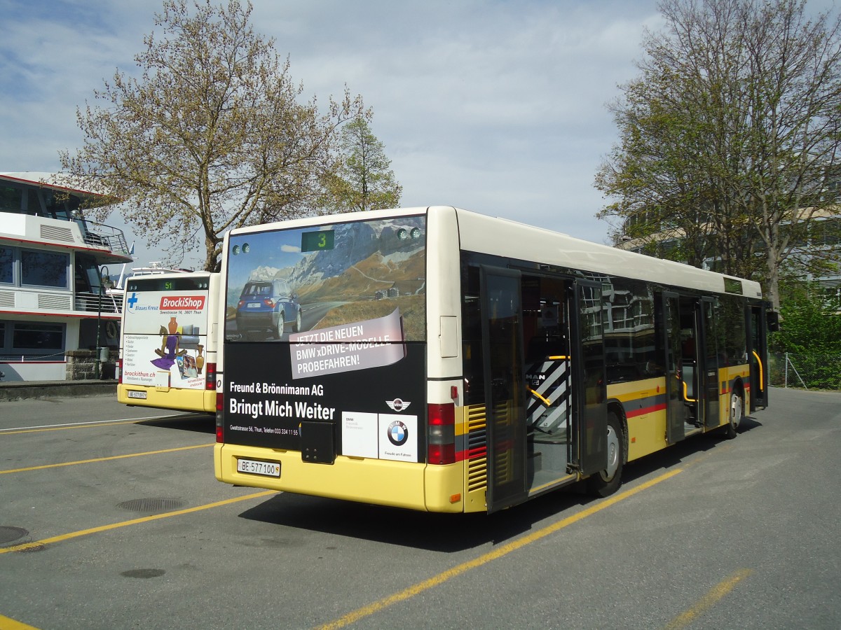 (138'590) - STI Thun - Nr. 100/BE 577'100 - MAN am 30. April 2012 bei der Schifflndte Thun