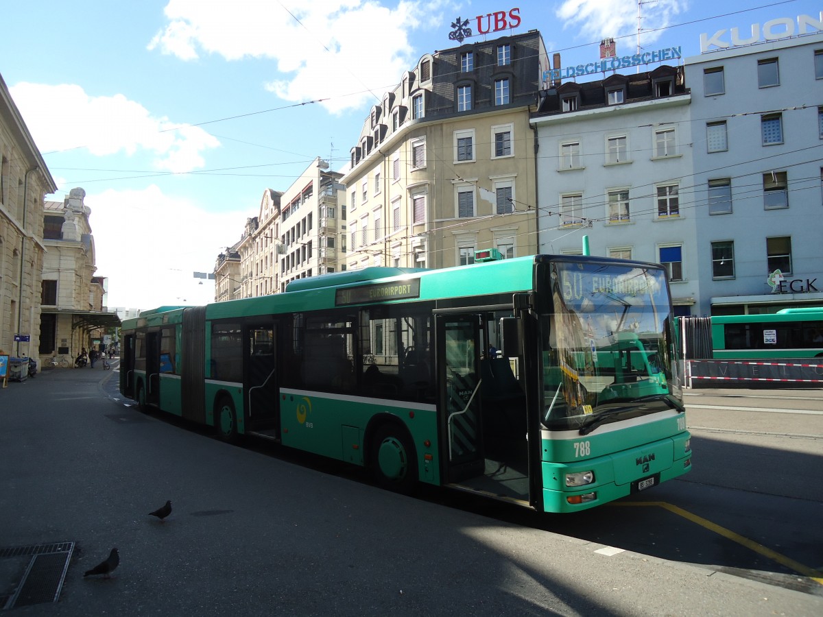 (138'706) - BVB Basel - Nr. 788/BS 3288 - MAN am 6. Mai 2012 beim Bahnhof Basel