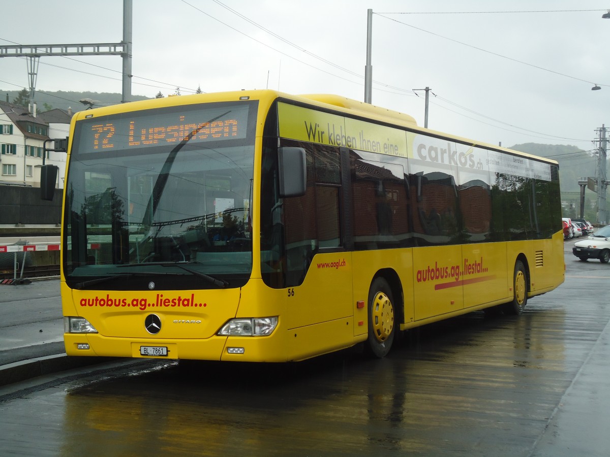 (138'832) - AAGL Liestal - Nr. 56/BL 7861 - Mercedes am 16. Mai 2012 beim Bahnhof Liestal