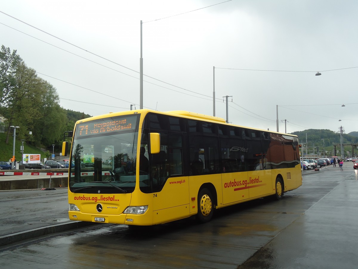 (138'840) - AAGL Liestal - Nr. 74/BL 6862 - Mercedes am 16. Mai 2012 beim Bahnhof Liestal