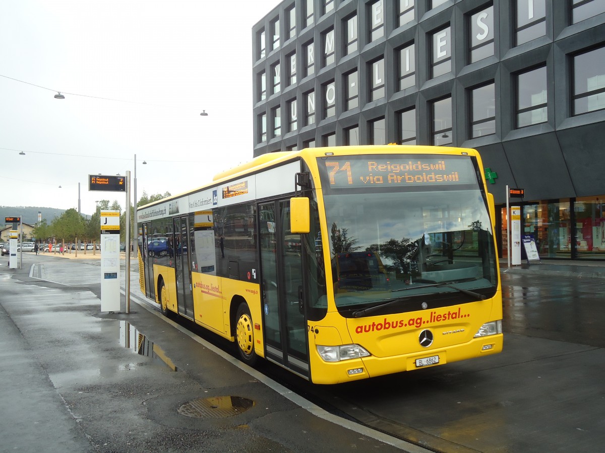 (138'841) - AAGL Liestal - Nr. 74/BL 6862 - Mercedes am 16. Mai 2012 beim Bahnhof Liestal