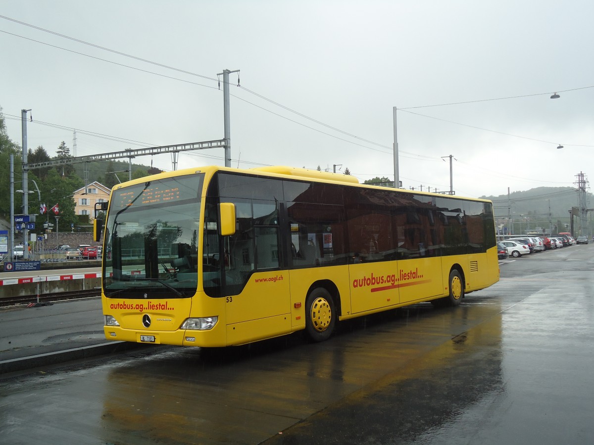 (138'847) - AAGL Liestal - Nr. 53/BL 7183 - Mercedes am 16. Mai 2012 beim Bahnhof Liestal