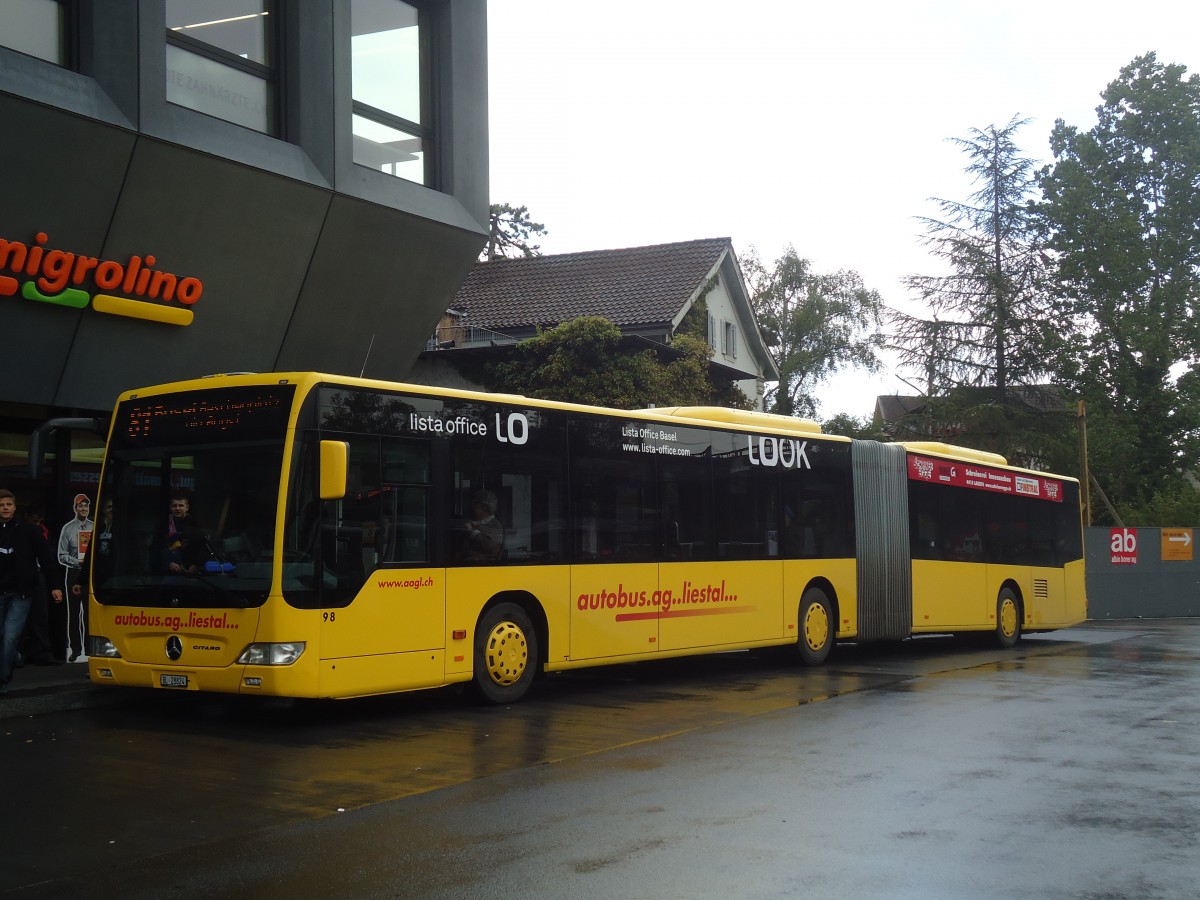 (138'878) - AAGL Liestal - Nr. 98/BL 28'824 - Mercedes am 16. Mai 2012 beim Bahnhof Liestal